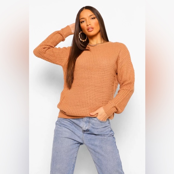 b.young Loose Knit Mara Long Sleeve Top sweater with side button detail large - Picture 2 of 10